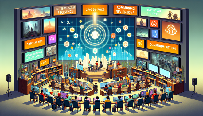 Ilustrasi gamer 2026 di persimpangan: live service meredup, game single-player dan indie tumbuh lewat komunitas.